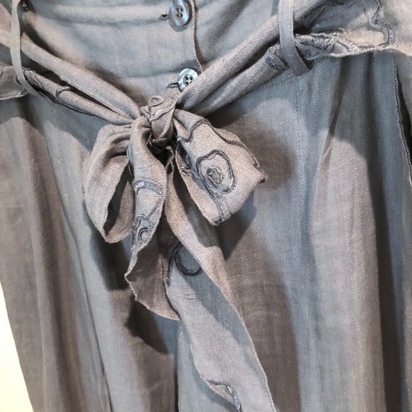 Saopaulo Bell Bottom Linen Pants Size 10 - Picture 4 of 8